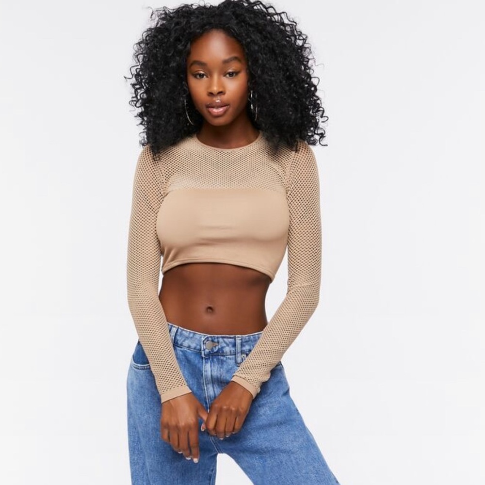 Forever 21 Sheer Mesh Seamless Crop Top